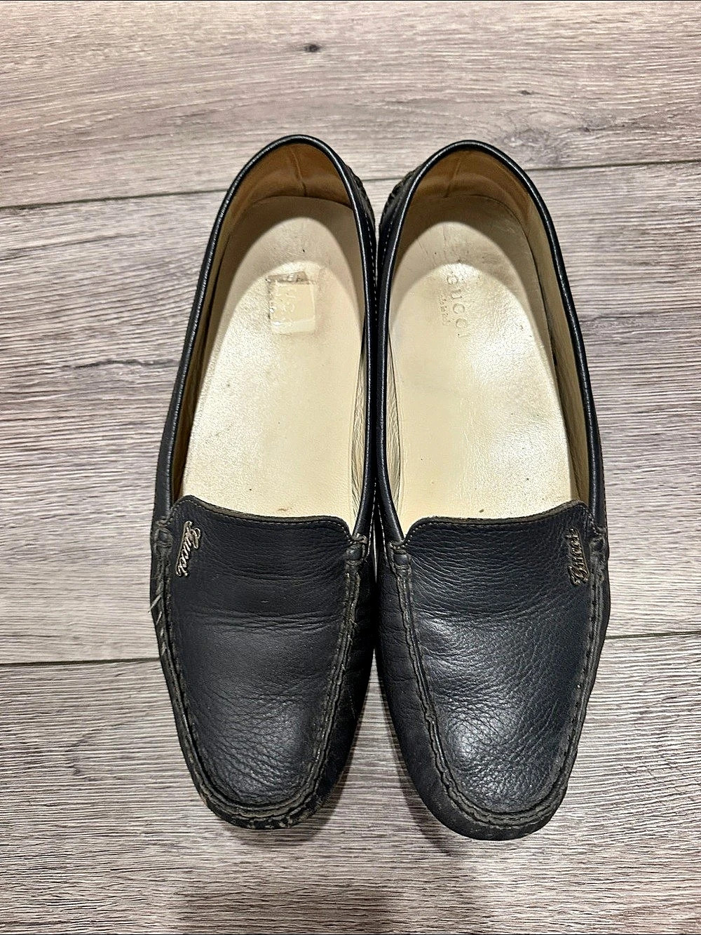 Gucci Gommino grey Leather Moccasins
